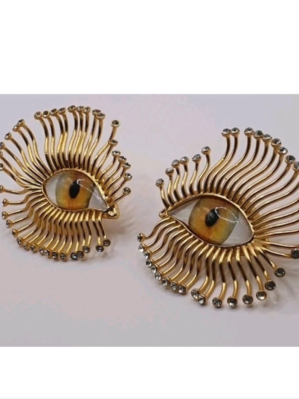 🌹Schiaparaely Earrings Eye Lashes Crystals Earrings
